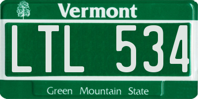 VT license plate LTL534