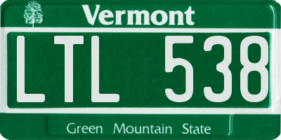 VT license plate LTL538