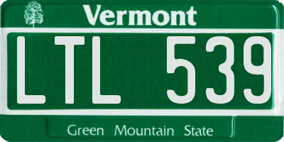 VT license plate LTL539