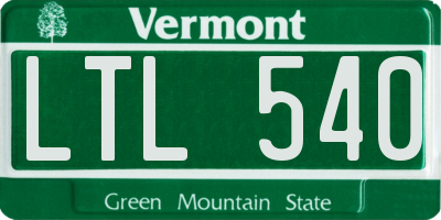 VT license plate LTL540
