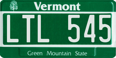 VT license plate LTL545
