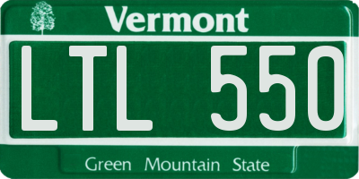 VT license plate LTL550