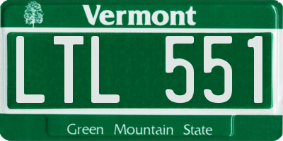 VT license plate LTL551