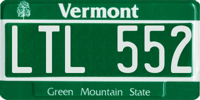 VT license plate LTL552