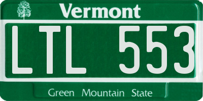 VT license plate LTL553