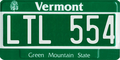 VT license plate LTL554