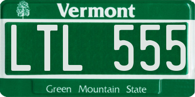 VT license plate LTL555