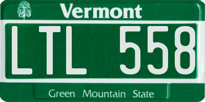 VT license plate LTL558