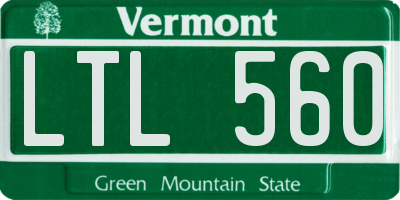 VT license plate LTL560