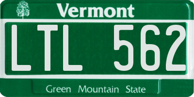 VT license plate LTL562