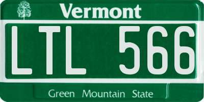 VT license plate LTL566