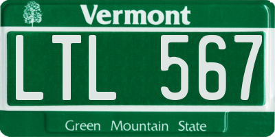 VT license plate LTL567