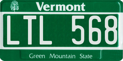 VT license plate LTL568