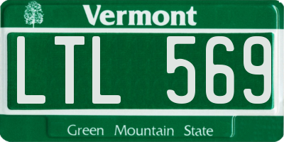 VT license plate LTL569