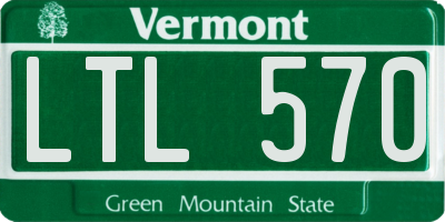 VT license plate LTL570