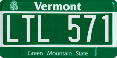 VT license plate LTL571