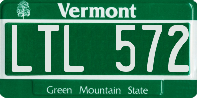VT license plate LTL572