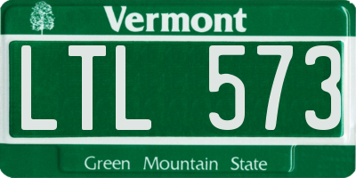 VT license plate LTL573