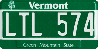 VT license plate LTL574