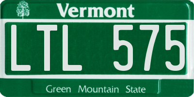 VT license plate LTL575