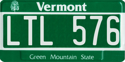 VT license plate LTL576