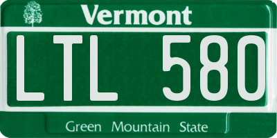 VT license plate LTL580