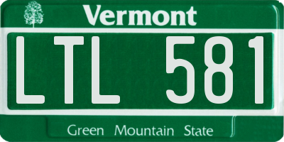 VT license plate LTL581