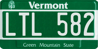 VT license plate LTL582