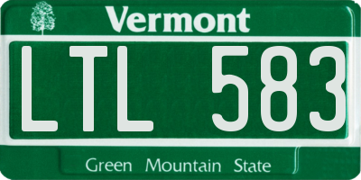 VT license plate LTL583