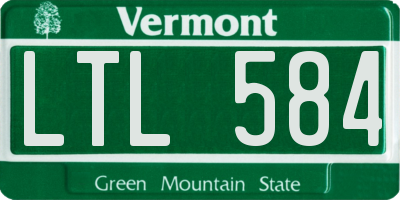 VT license plate LTL584