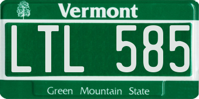 VT license plate LTL585