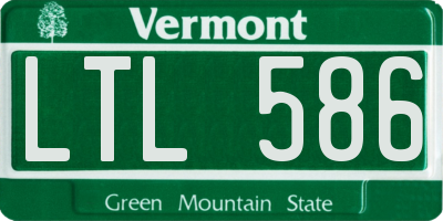 VT license plate LTL586