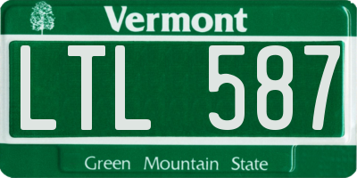 VT license plate LTL587