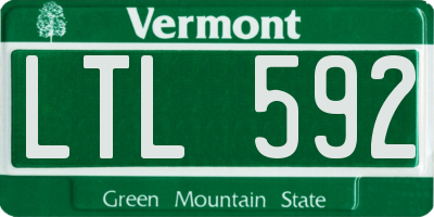 VT license plate LTL592