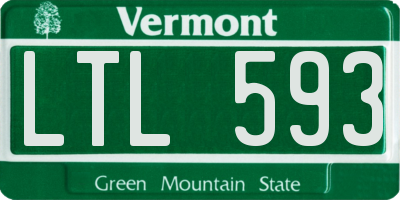VT license plate LTL593