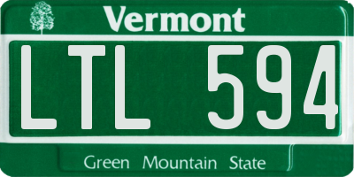 VT license plate LTL594