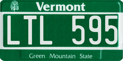 VT license plate LTL595