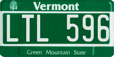 VT license plate LTL596