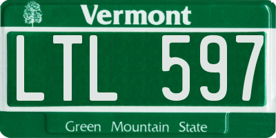 VT license plate LTL597
