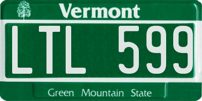 VT license plate LTL599