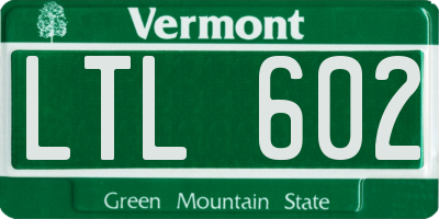 VT license plate LTL602