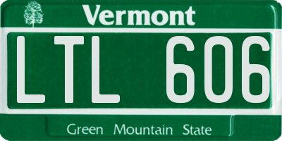 VT license plate LTL606
