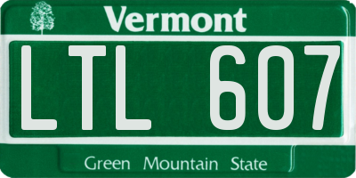 VT license plate LTL607