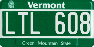 VT license plate LTL608