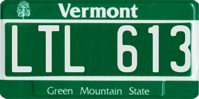 VT license plate LTL613