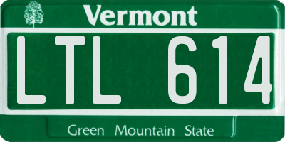VT license plate LTL614