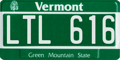 VT license plate LTL616