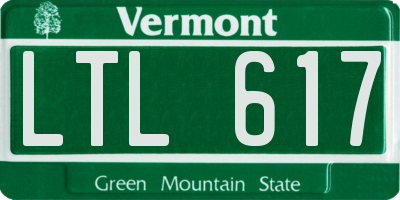 VT license plate LTL617