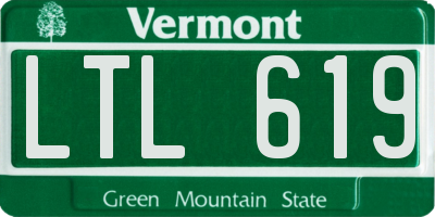 VT license plate LTL619