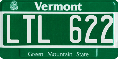 VT license plate LTL622